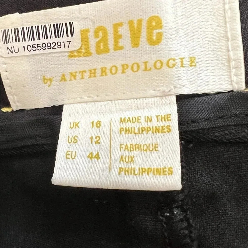 Maeve by Anthropologie Women’s Black Dress Pants Size 10 Black Cropped Stretch - Picture 9 of 11